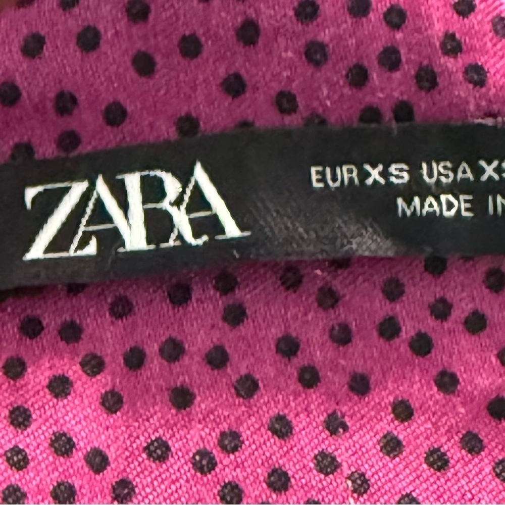 Zara Pink and Black Polka Dot Mini Dress - Picture 4 of 5